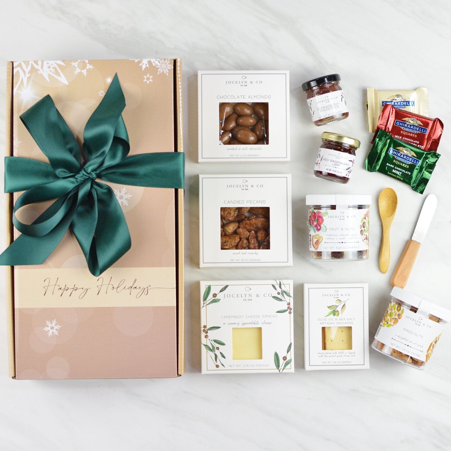 Happy Holidays Sweet and Savory Gift Box - Jocelyn & Co. Drop Ship